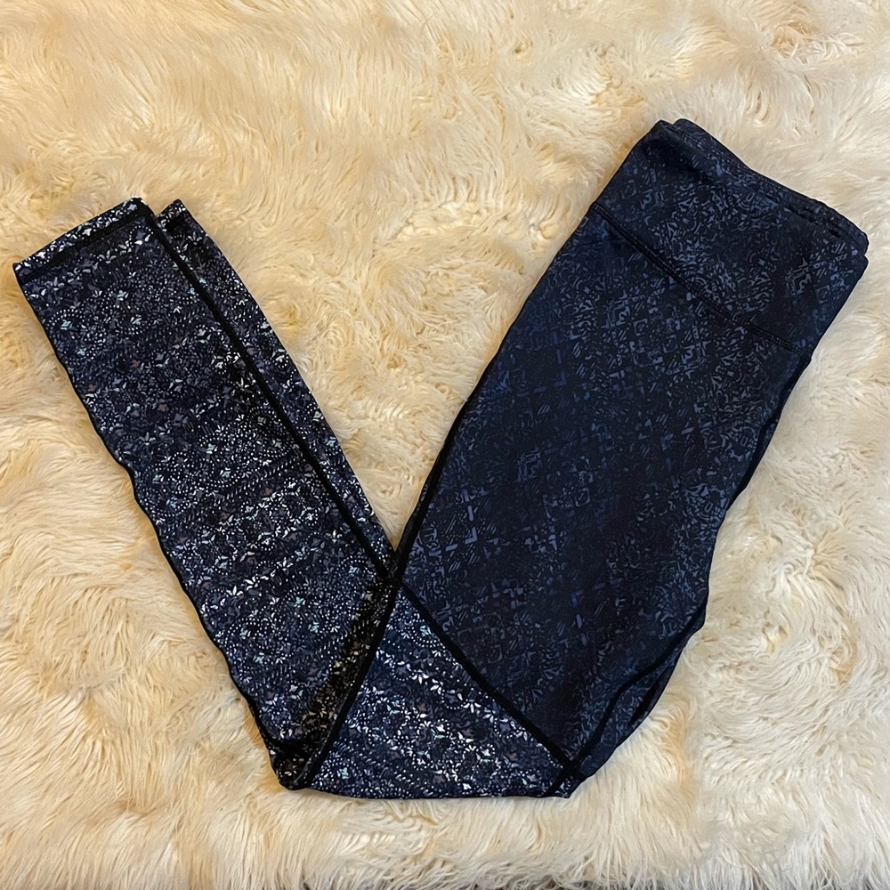 GAIAM Blue Patterned Leggings, Size M